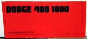 1969 Dodge Med HD Truck 400 - 1000 Owners Manual Instructions Original