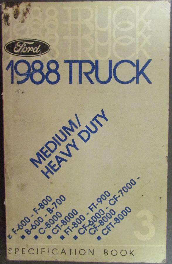Original 1988 Ford Medium & Heavy Duty Truck Service Specifications Book
