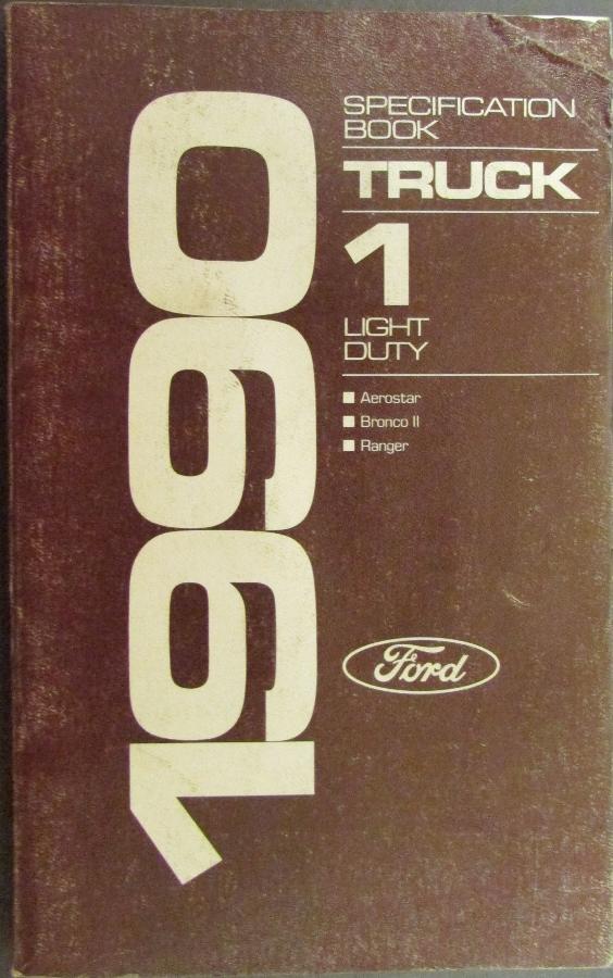 1990 Ford LT Duty Truck Service Specifications Book 1 Aerostar Bronco II Ranger