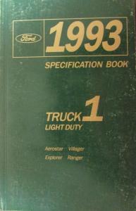 1993 Ford LT Duty Truck Service Specs Book 1 Aerostar Ranger Explorer Villager