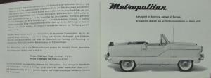 1955 1956 AMC Metropolitan SWISS Market Text Sales Brochure Original
