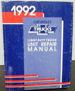 1992 Chevrolet Truck Dealer Unit Repair Service Shop Manual Light Duty Pickup
