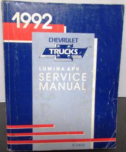 1992 Chevrolet Truck Dealer Service Shop Manual Lumina APV Mini-Van Repair