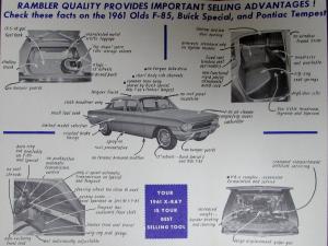 1961 AMC Rambler Comparison Buick Pontiac Oldsmobile Sales Brochure Folder Orig