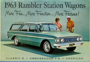 1963 AMC Rambler Classic American Ambassador Station Wagons Sales Brochure Orig