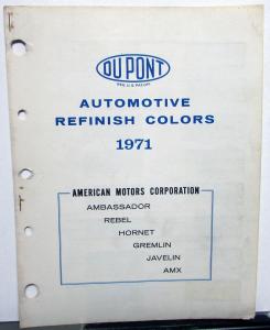 1971 AMC Ambassador Rebel Hornet Gremlin Javelin AMX Dupont Paint Chips Original