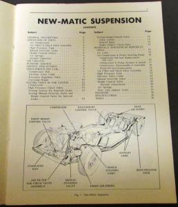 1959 Oldsmobile Service Shop Manual Supplement New-Matic Suspension