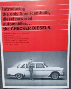 1968 1969 Checker D Series Perkins Diesel Original Sales Brochure Red Cover