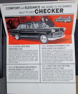 1962 Checker 40th Anniversary Sales Brochure Leaflet Original Blue Cover