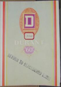 1929 Durant Sixty Models Sedan Coupe Roadster Cabriolet Color Sales Brochure