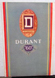 1929 Durant 60 Models Sedan Coupe Roadster Cabriolet Brochure & Special Features