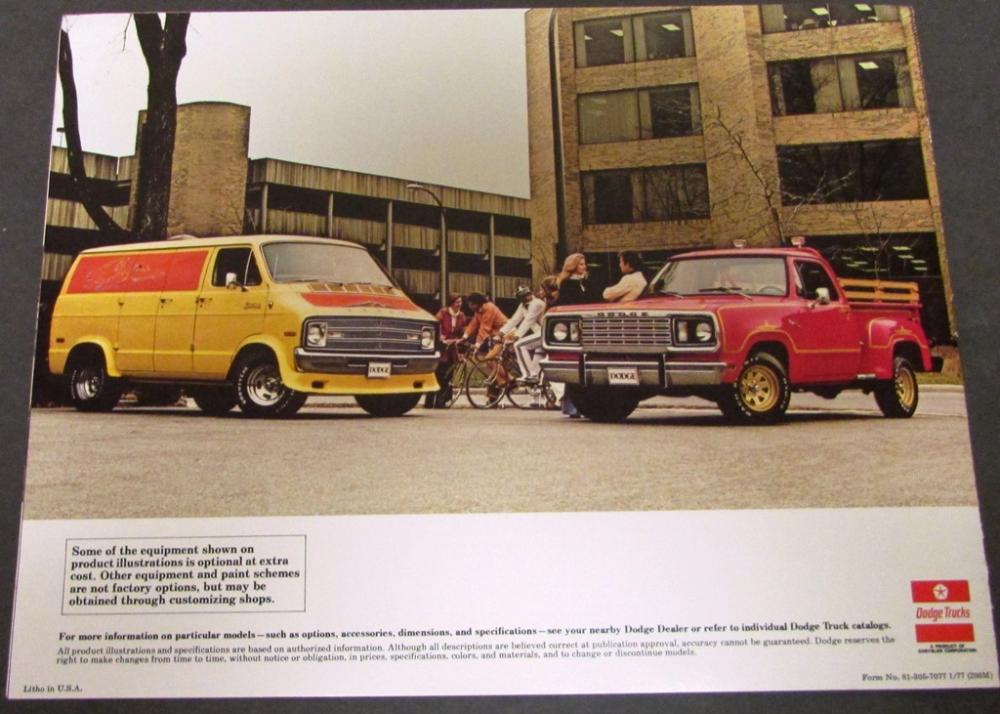 Original 1977 Dodge Truck Dealer Sales Brochure Street Van ...