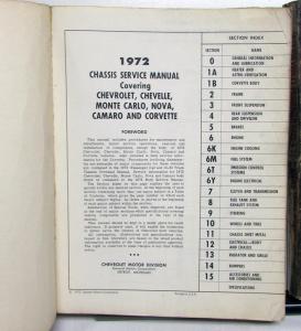 1972 Chevrolet Dealer Service Shop Repair Manual Set Chevelle Camaro Corvette