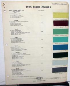 1955 Buick Color Paint Chips By DuPont Original