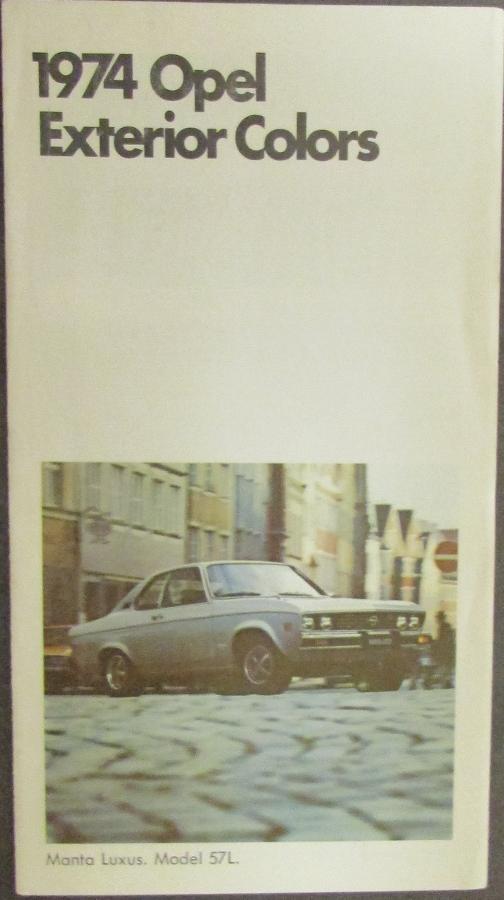 1974 Buick Opel Exterior Colors Paint Chips Original Sales Brochure Folder