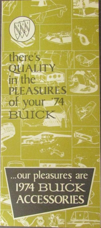 1974 Buick Travel & Towing Accessories Sales Brochure Folder Original