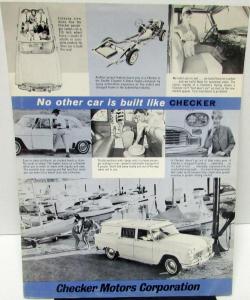 1965 Checker Dealer Sales Brochure Leaflet Taxi Fleet Sedan Station Wagon Rare