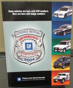 2004 GM Law Enforcement Portfolio Dealer Sales Brochure Police Fleet Packages
