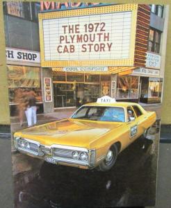1972 Plymouth Dealer Sales Brochure Taxi Cab Fury Satellite Fleet Rare