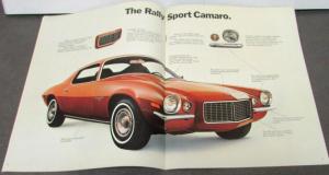 1972 Chevrolet Camaro Sport Coupe Rally SS Z28 350 396 Dealer Sales Brochure