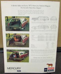1973 Mercury Station Wagons Colony Park Marquis Monterey Montego Sales Brochure