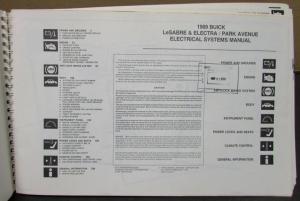 1989 Buick Dealer Electrical Wiring Diagram Service Manual LeSabre Electra