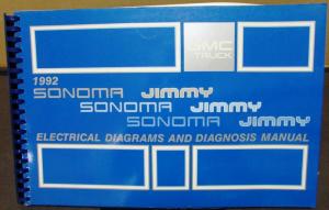 1992 GMC Electrical Wiring Diagram Service Manual Sonoma Jimmy Truck Repair