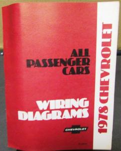 1978 Chevrolet Electrical Wiring Diagram Dealer Manual All Passenger Cars Camaro