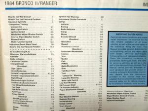 1984 Ford Dealer Electrical & Vacuum Diagram Service Manual Ranger Bronco II
