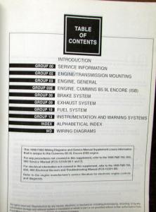 1999 Ford Dealer Electrical Wiring Diagram Service Manual F800 Truck