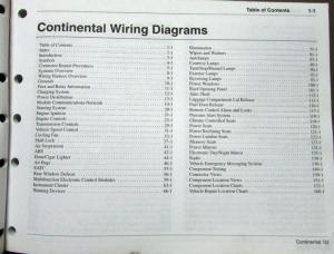 2002 Lincoln Dealer Electrical Wiring Diagram Service Manual Continental