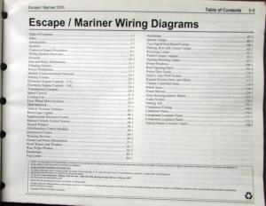 2005 Ford Mercury Electrical Wiring Diagram Service Manual Escape Mariner