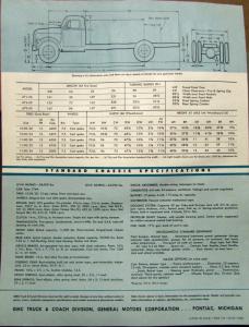 1954 GMC 670 50 Gas Powered Truck Model Data Sheet Sales Brochure Original