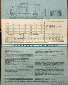 1954 GMC 400 27 Gasoline Powered Truck Data Sheet Sales Brochure Original