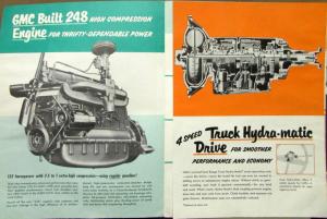 1954 GMC 250 24 Gas Truck Pickup Express Panel Stake Sales Brochure Folder Truck