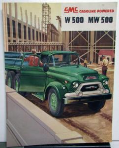 1955 GMC W 500 & MW 500 Gasoline Truck Models Sales Brochure Folder Original