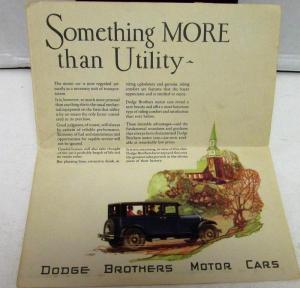 1927 Dodge Brothers Dealer Sales Brochure Mailer Dependable Full Line