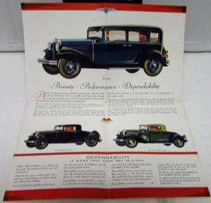 1931 Dodge Dealer Color Sales Brochure Folder New Dodge Six Coupe Sedan Roadster