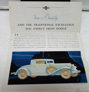 1931 Dodge Dealer Sales Brochure Mailer Six & Eight Models A Real Value