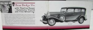 1932 Dodge Dealer Brochure Folder New Dodge Six Sedan Coupe Convertible