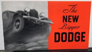 1934 Dodge Dealer Pocket Sales Brochure The New Bigger Dodge Sedan Coupe