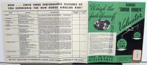 1935 Dodge Dealer Sales Brochure Show-Down Valuator Models Comparison