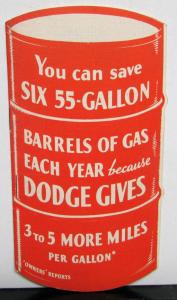 1936 Dodge Dealer Sales Brochure Economy Save 55 Gallon Barrel Gas Red Ram