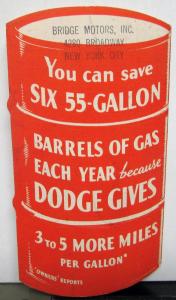 1936 Dodge Dealer Sales Brochure Economy Save 55 Gallon Barrel Gas Red Ram