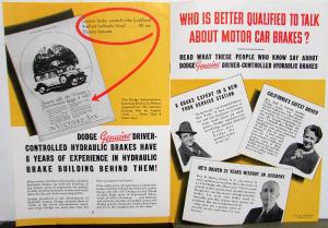 1937 Dodge Dealer Sales Brochure Are All Hydraulic Brakes The Same