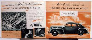 Original 1940 Dodge Dealer Sales Brochure Luxury Liner Gold & Green Tone