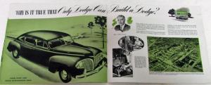 Original 1941 Dodge Dealer Sales Brochure Green Tone Luxury Liner Fluid Drive