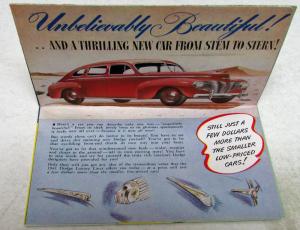Original 1941 Dodge Dealer Mini Color Pocket Brochure Luxury Liner Fluid Drive
