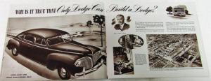 Original 1941 Dodge Dealer Brown Tone Brochure Luxury Liner Fluid Drive