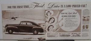 Original 1941 Dodge Dealer Brown Tone Brochure Luxury Liner Fluid Drive